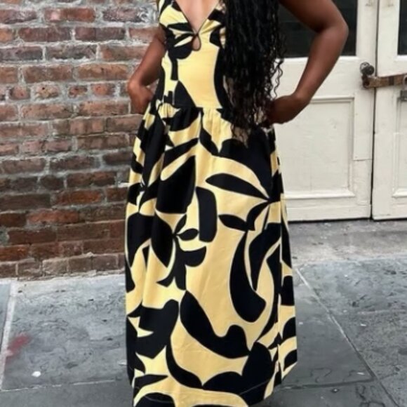 Mon Renn Surreal Midi Dress, Tropical Print - Size XS - Picture 3 of 7